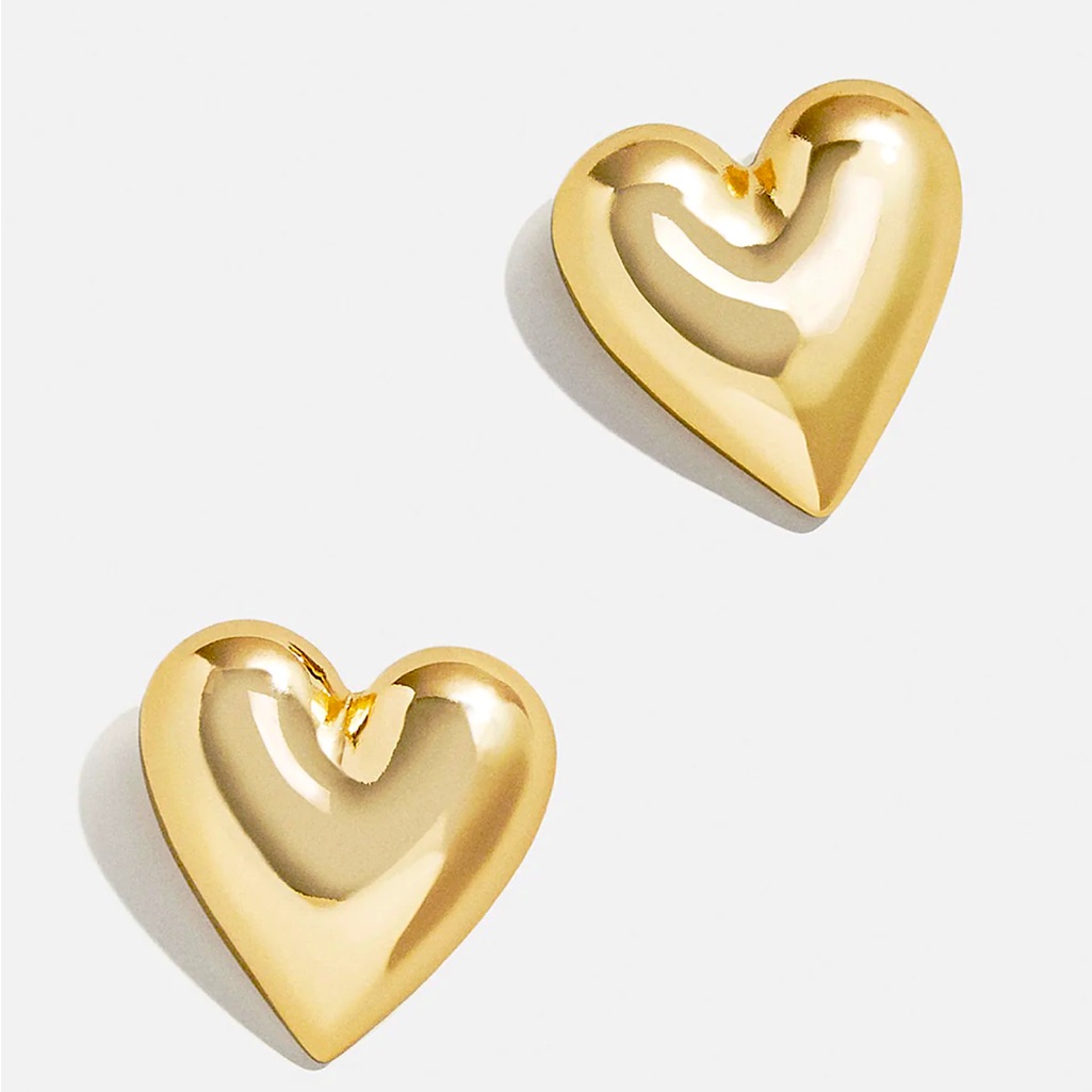 Baublebar Gold Puffy Heart Stud Earrings